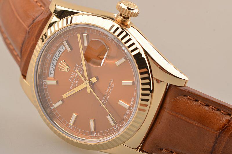 已售出【98新】劳力士黄金DD干邑面自动机械折叠扣男表118138盒证齐