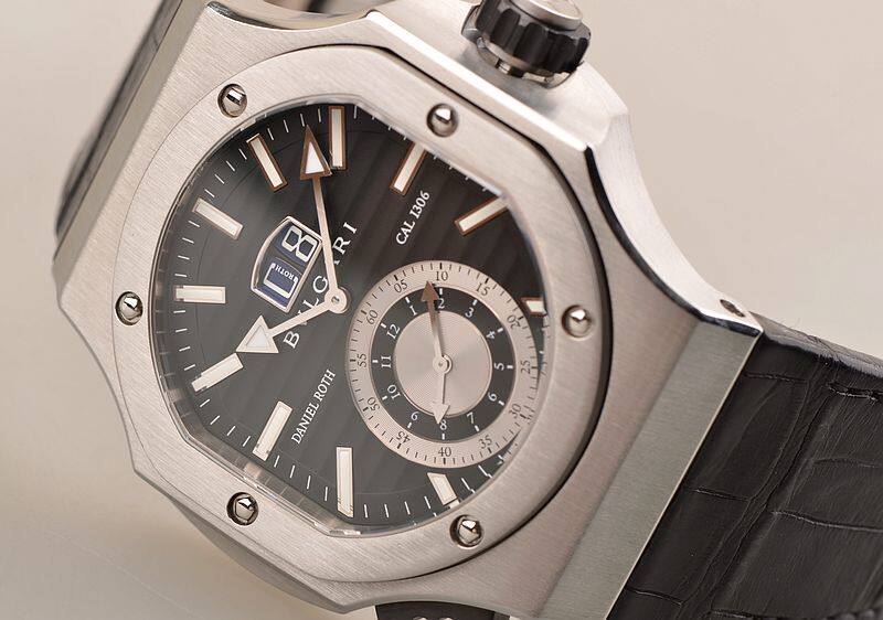 已售出【97新】宝格丽DANIEL ROTH黑盘大日历单按钮计时皮带男表