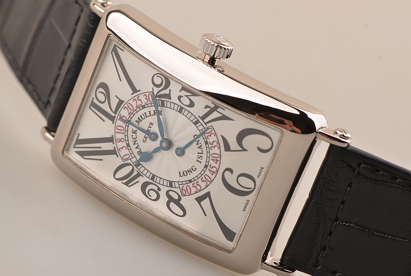 已售出【97新】法兰克穆勒长岛白金自动机械秒针逆跳皮带男表1100 DSR