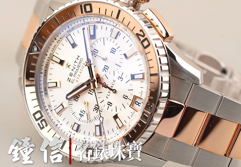 已售出【99新】真力时间金飞返计时日历自动男表51.2061.405/01.M2060