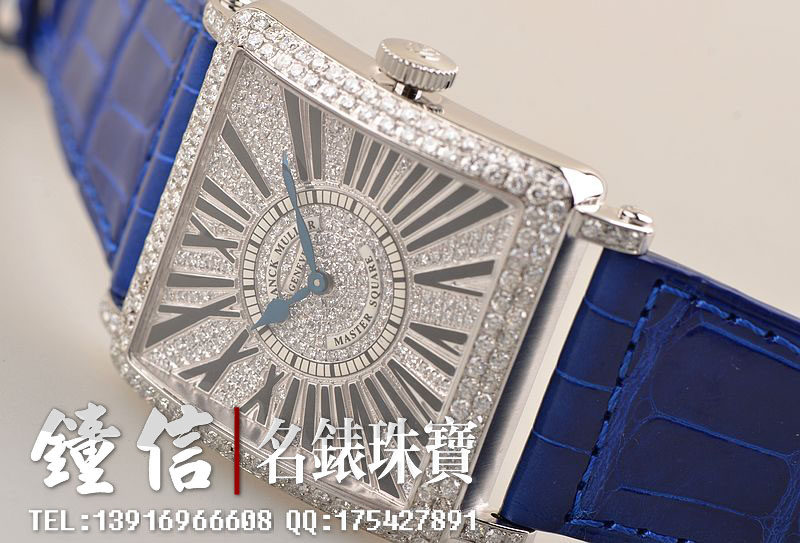 已售出【97新】法兰克穆勒精钢后镶钻满天星石英皮带腕表6002 H QZ R