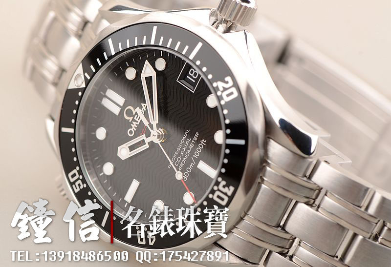 已售出【97新】欧米茄海马黑盘大三针钢带自动女表212.30.36.20.01.001