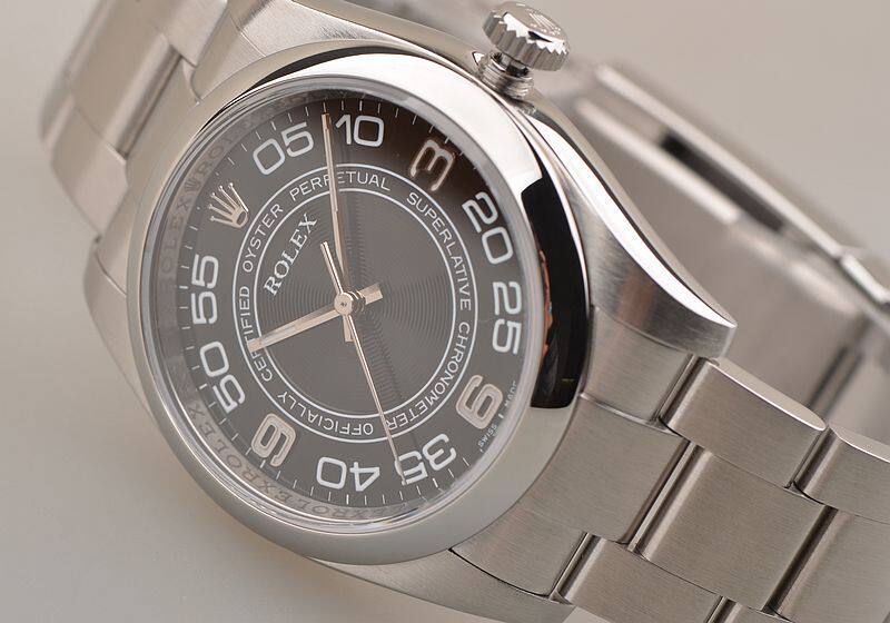 已售出【97新】劳力士蚝式恒动黑色同心圆纹面盘自动男表116000盒证齐全