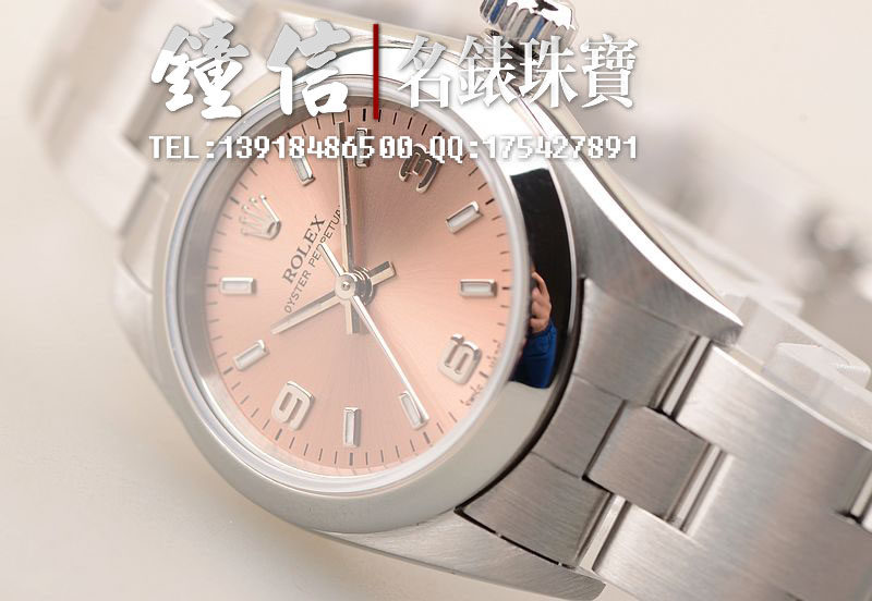 已售出【96新】劳力士蚝式恒动粉面大三针自动机械女表76080