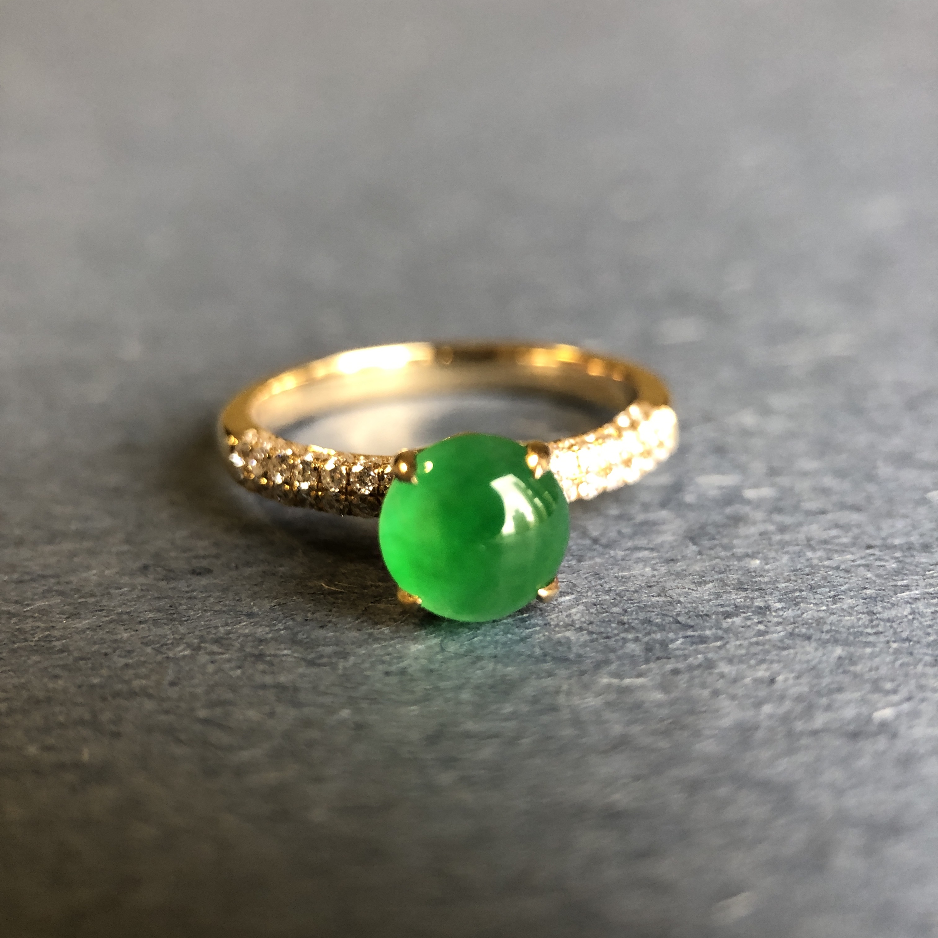 【绿光】18K金 翡翠 戒指