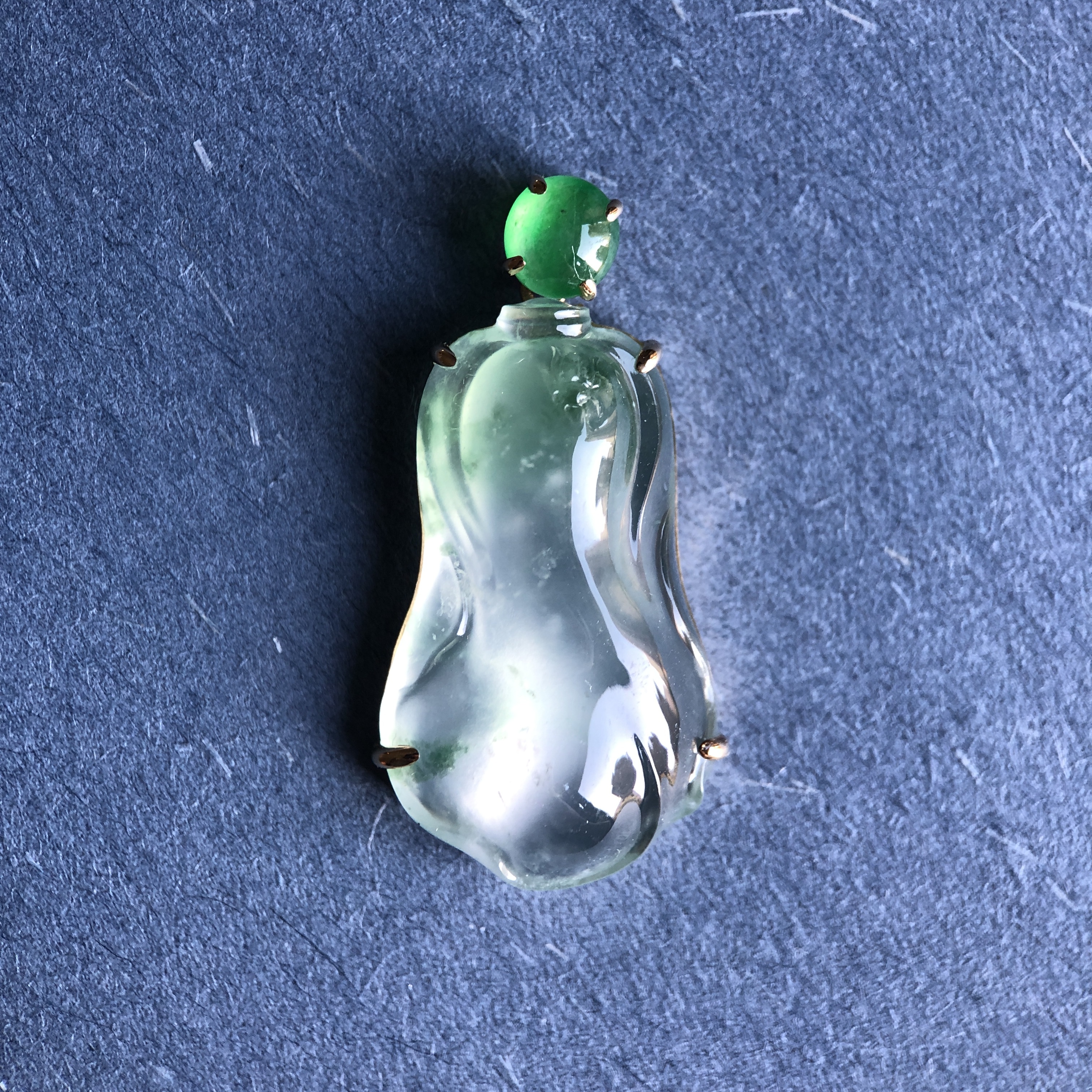 【遇百财】18K金 翡翠 吊坠