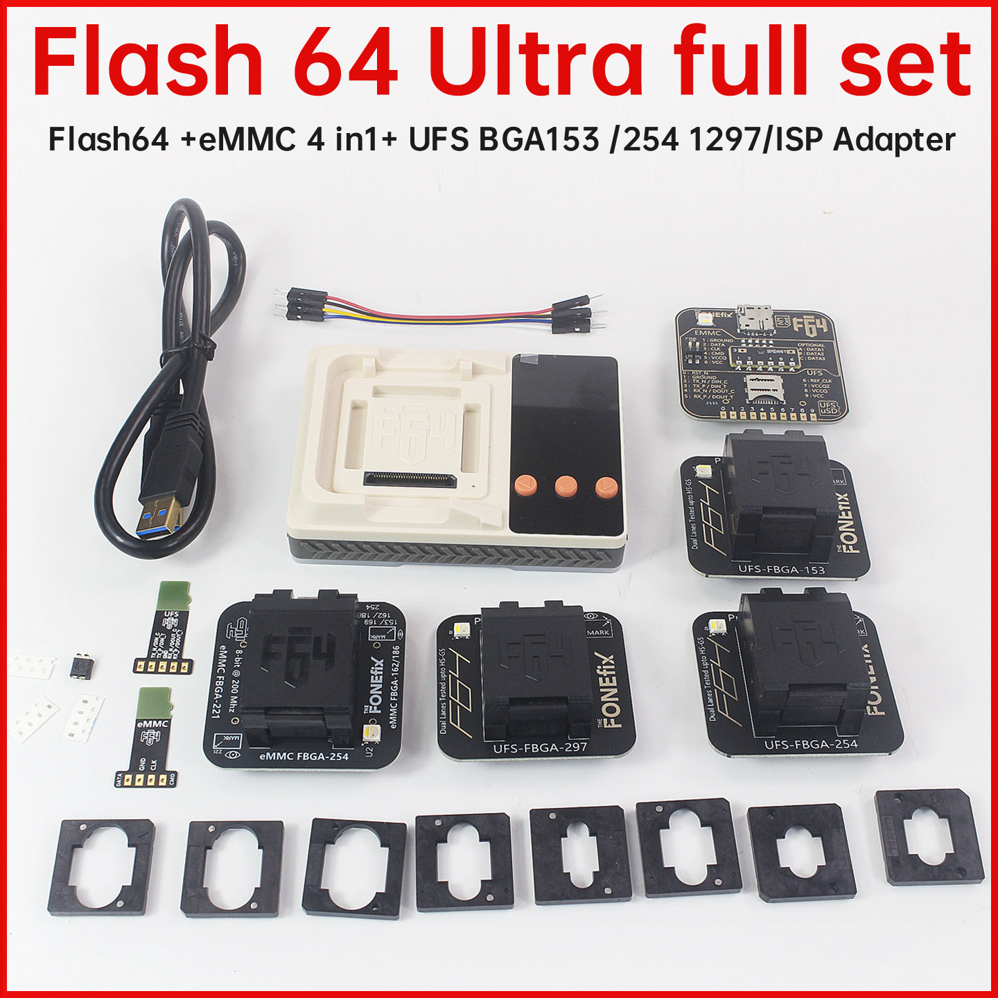 原装 F64 编程器 Flash 64 Ultra Box和Z3X EASY JTAG 英文外贸版 - 实物图