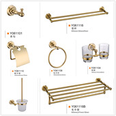 出口英国纯铜浴室五金色毛巾架浴巾架挂件套装 卫生间挂件英伦风