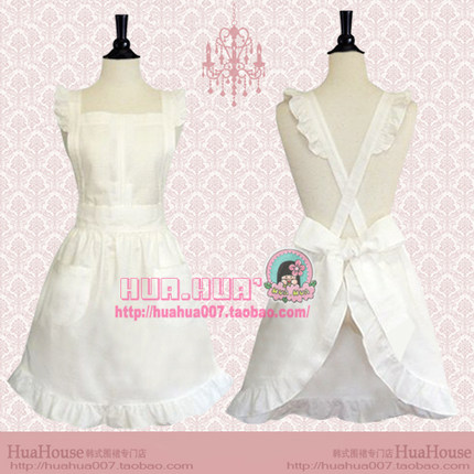 韓国式エプロン-ダークホワイトの唐涼子X女性スパイロリー日本のメイド宮廷韓国のかわいいプリンセス星