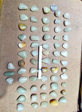 63个新疆和田玉籽料高青白高密度手链籽通货（249.9克）