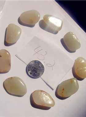 43.2克新疆和田玉籽料青白原石手链（颗颗独籽无修型）