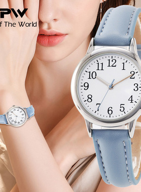 tpw新款简约时尚女式皮带石英表 女生学生小巧防水皮带手表