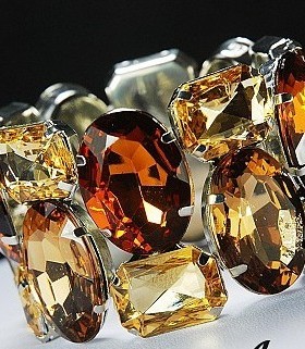 夜店夸张水晶大宝石闪亮复古手链