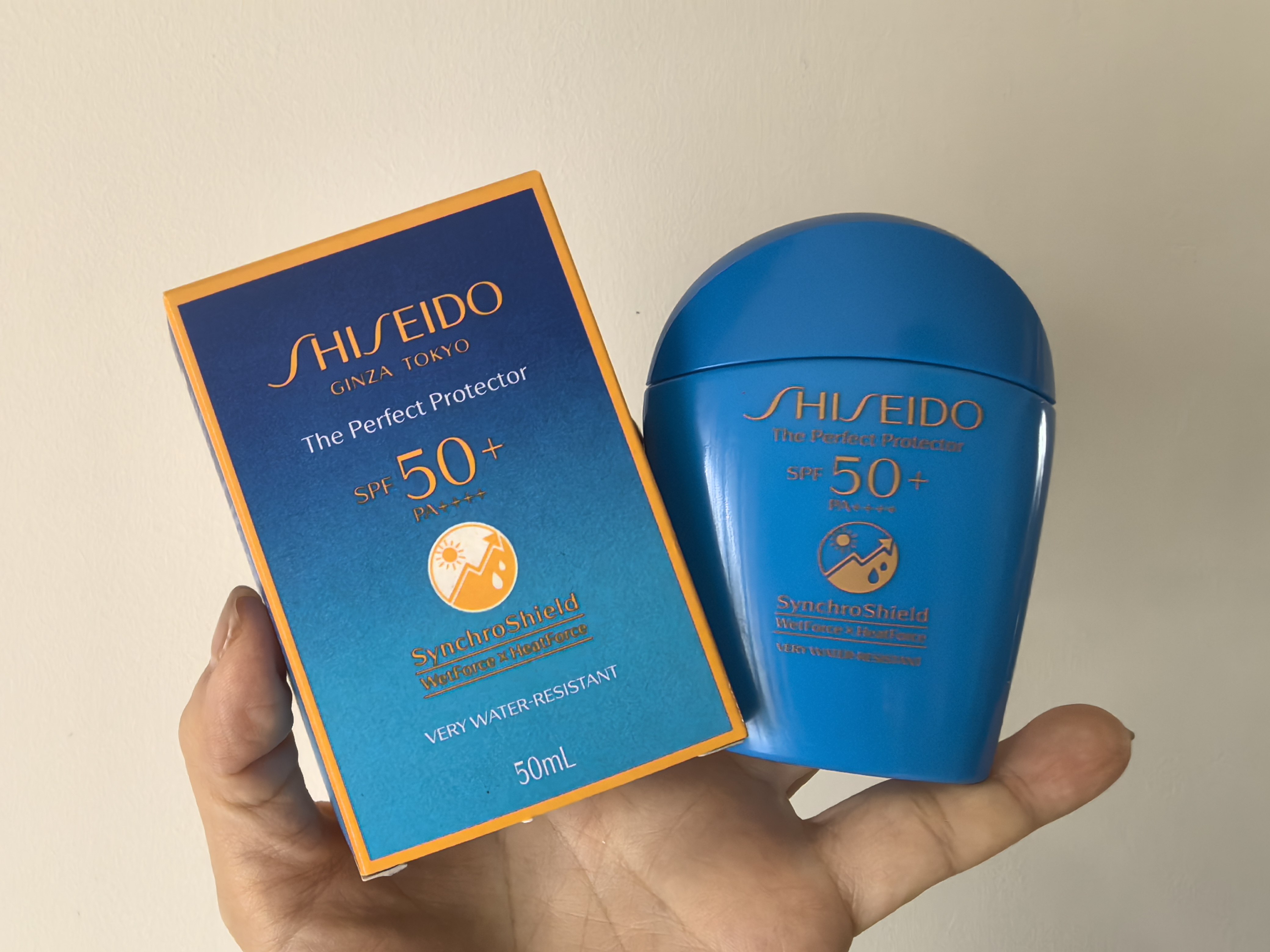 资生堂新艳阳蓝胖子水动力防晒霜50ml 持久防晒防水防汗spf50+