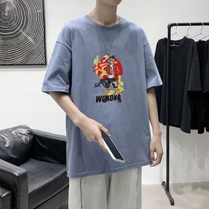 T1542P25现货夏季宽松短袖T恤男潮百搭上衣男士大码圆领休闲t恤图片