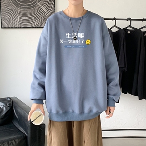 Y2470P38主推 2023新春ins潮男士潮趣印花卫衣时尚圆领宽松上衣图片