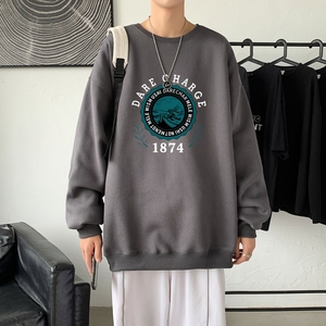 Y2478P38主推男圆领韩版运动外套ins港风青少年上衣21秋冬卫衣图片