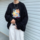 MD2704P55印花毛衣男秋季潮牌ins宽松慵懒高领针织衫潮流圆领线衣，男装针织衫/毛衣，星座510A-1