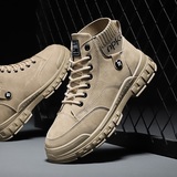 X2500P42马丁靴男2022新款韩版高帮鞋英伦户外工装靴子透气运动鞋，男鞋马丁靴，星座614-1