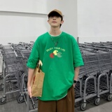 T3586已爆港风夏季新款宽松t恤男短袖印花五分袖潮牌大码，男装T恤，星座510A-1