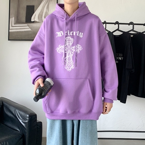 LD5674P38美式复古十字架卫衣男春秋季潮ins宽松痞帅高街重磅潮牌图片