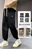 K7924P39时尚束脚工装裤子春季新款休闲裤潮流宽松哈伦运动长裤，男装休闲裤，星座510A-1