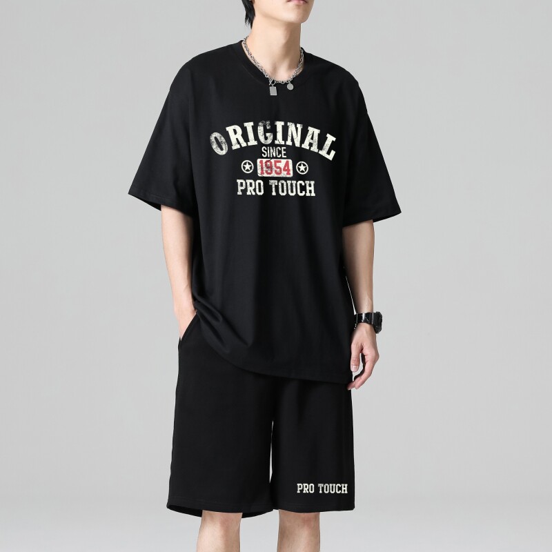 TZ3888休闲运动套装轻奢时尚感男士短袖t恤男夏季薄款潮牌短裤图片