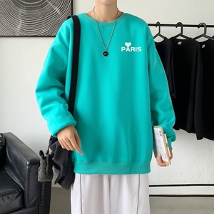 Y2822P38新款春季 圆领潮牌印花上衣打底衫直筒长袖卫衣 港风图片