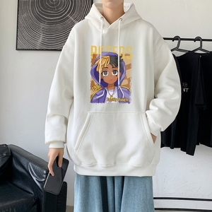 LD5671P38复古印花卫衣男连帽高街潮牌潮流运动休闲宽松学生美式图片