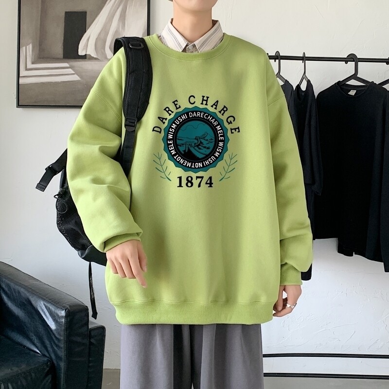 Y2478P38港风21秋季新款动漫圆领卫衣男潮流宽松青少年休闲外套图片