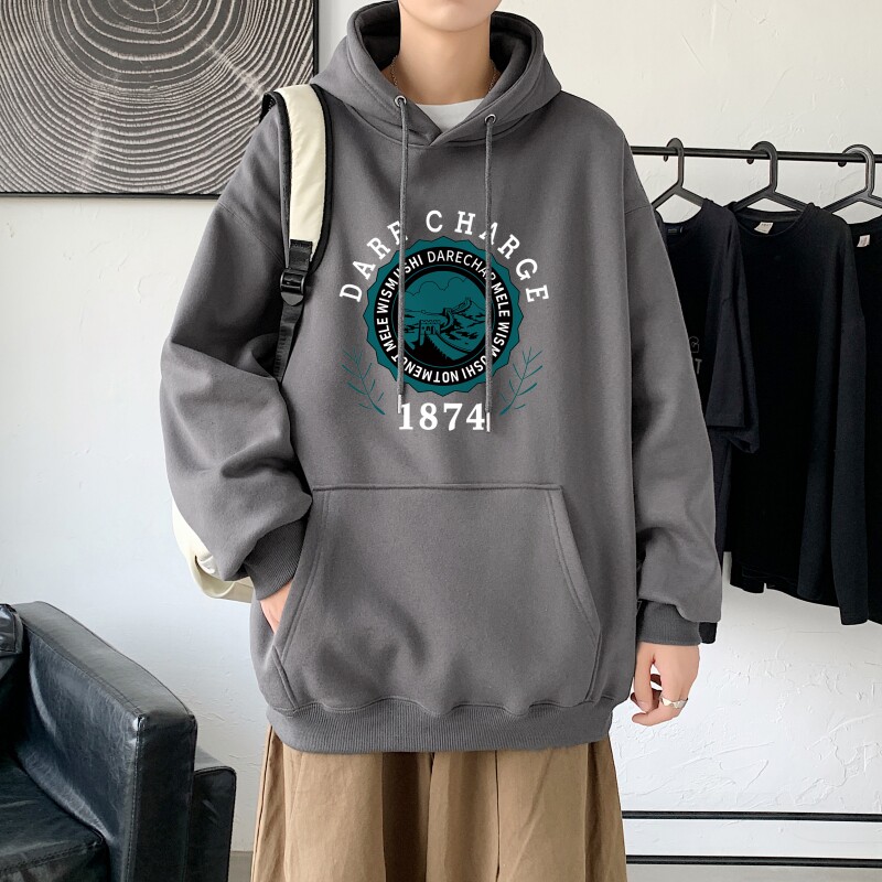 L2479P48男宽松ins潮春秋季套头衫新款连帽卫衣港风休闲外套,男装卫衣,星座510A-1