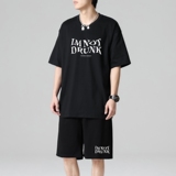 TZ3505轻奢时尚感男士短袖t恤男夏季薄款潮牌短裤休闲运动套装，男装休闲套装，星座510A-1