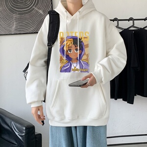 LD5671P38潮流运动休闲宽松学生美式复古印花卫衣男连帽高街潮牌图片
