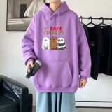 L2832P48港风模特秋装2022新款潮趣印花学生潮流男女情侣连帽卫衣，男装卫衣，星座510A-1