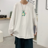 C2883P30男长袖t恤秋季打底衫长袖纯棉秋季港风印花宽松潮流上衣，男装T恤，星座510A-1