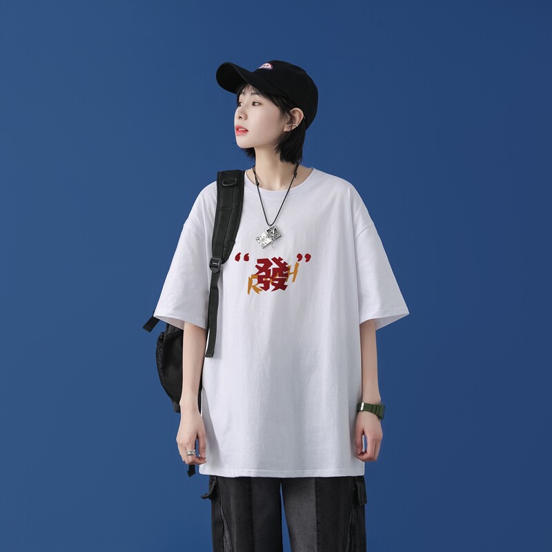 T1707P25@中性风夏装新款简单字母印花宽松版圆领短袖T恤,男装T恤,星座510A-1