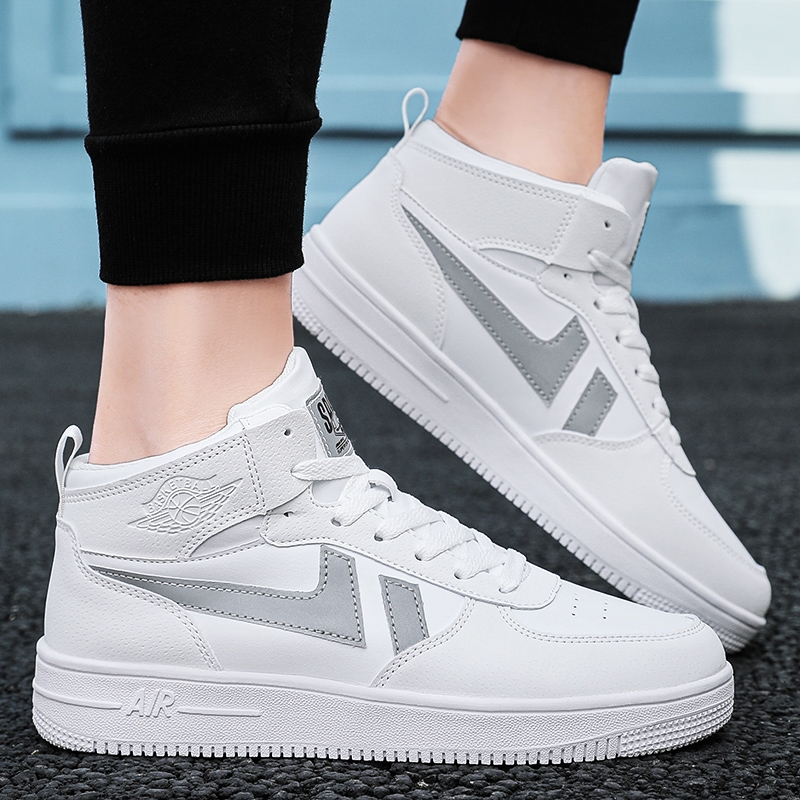 X1809P35休闲潮鞋男鞋新款高帮透气板鞋帆布男士潮流百搭运动鞋，男鞋靴子，星座614-1