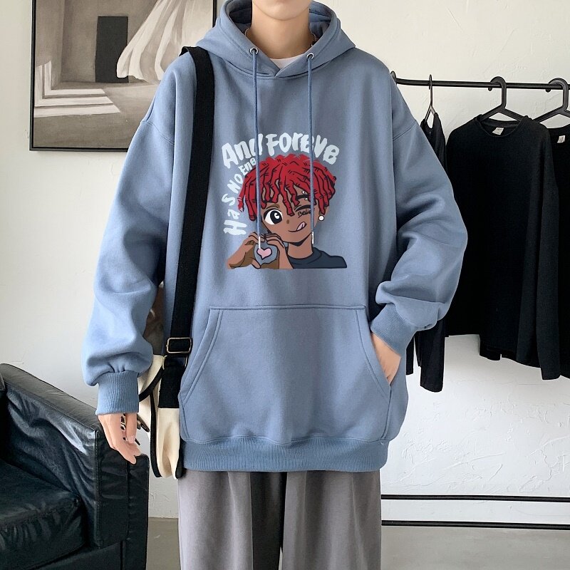 LD5675P38男生衣服美式重磅卫衣男oversize小众高街男潮ins春秋季,男装卫衣,星座510A-1