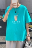 T3328P25男港风T恤落肩款宽松T恤克莱因蓝T仓库一件起正常配送中，男装T恤，星座510A-1