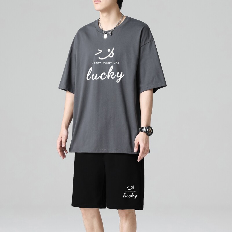 TZ3518男士短袖t恤男夏季薄款潮牌短裤休闲运动套装轻奢时尚感,男装休闲套装,星座510A-1