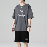 TZ3518男士短袖t恤男夏季薄款潮牌短裤休闲运动套装轻奢时尚感，男装休闲套装，星座510A-1