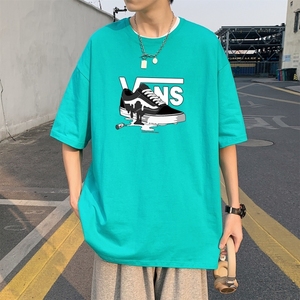 T3357P25男港风T恤落肩款宽松T恤仓库一件起正常配送中克莱因蓝T图片