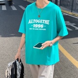 T3323P25落肩款宽松T恤克莱因蓝T男港风T恤仓库一件起正常配送中，男装T恤，星座510A-1