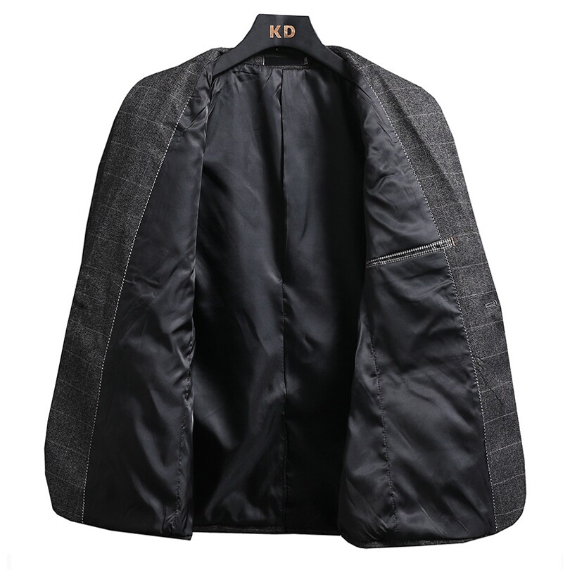 T2Z8627P150格子外套单排扣修身西装秋冬季休闲韩版西服套装现货,男装西服套装,星座510A-1