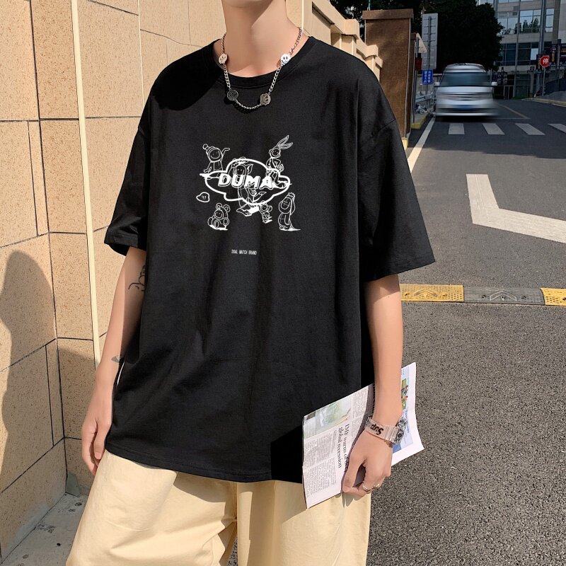 T3465P25男港风T恤落肩款宽松T恤克莱因蓝T圆领印花T恤正常配送中,男装T恤,星座510A-1