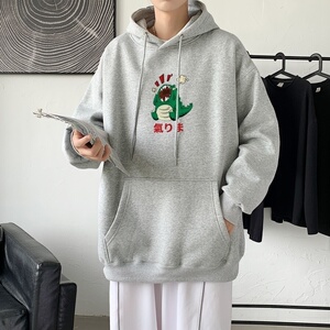 L2850P48韩版ins男士学生宽松运动连帽卫衣秋冬加绒情侣外套图片