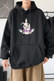 L2615P48中性模特2022秋新款港风ins连帽套头印花卫衣外套男卫衣，男装卫衣，星座510A-1