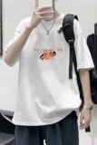 T1705P25港风100%棉2022新款短袖T恤男印花青春休闲，男装T恤，星座510A-1
