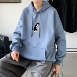L2886P65秋装21中性加绒加厚连帽卫衣宽松外套情侣装打底帽衫，男装卫衣，星座510A-1