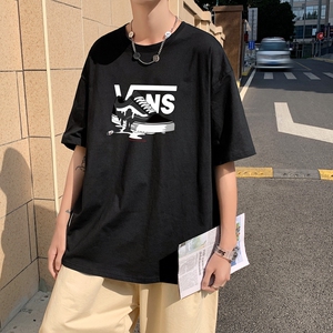T3357P25男港风T恤落肩款宽松T恤克莱因蓝T 仓库一件起正常配送中图片